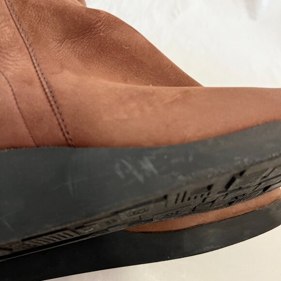 Arche boots hazelnut brown nubuck leather wedge high heel mid calf 38 7 zip up - Picture 9 of 12